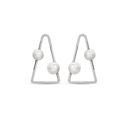 Prism 92.5 silver freshwater pearl earrings
