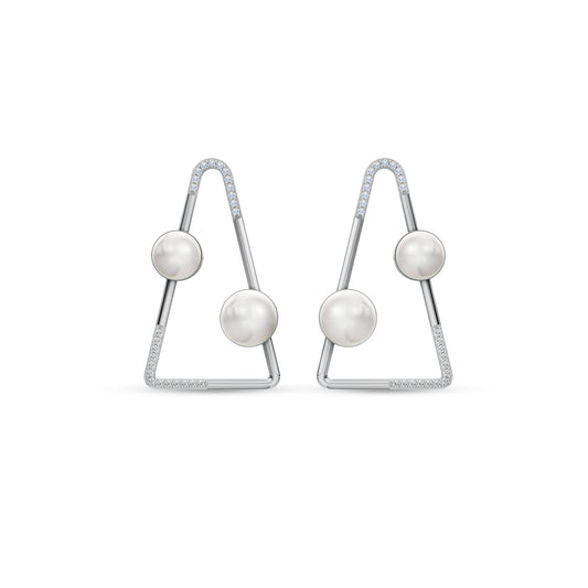 Prism 92.5 silver freshwater pearl earrings