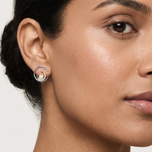 925 sterling silver pearl earring 