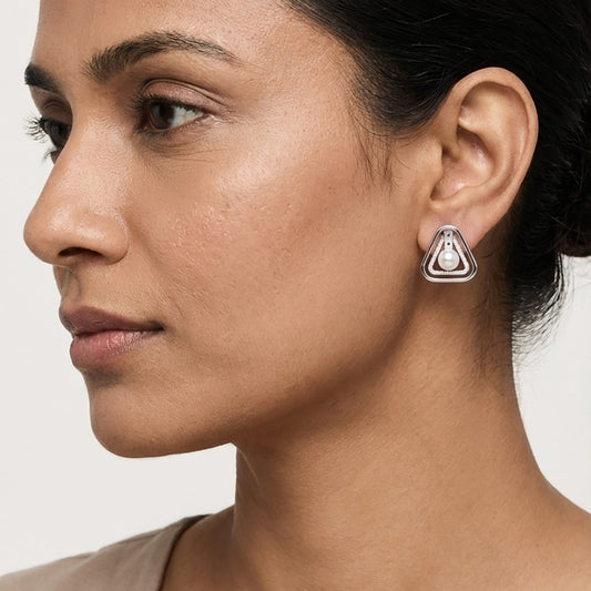 pearl earring in Sterling Silver 925