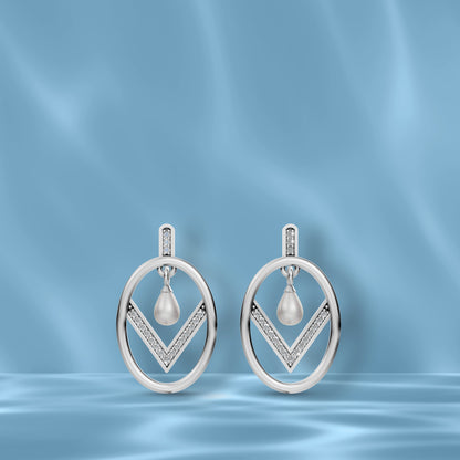 Premium Freshwater Pearl Earrings Displayed On A Blue Silk Backdrop Showcasing Original Pearl Earrings.