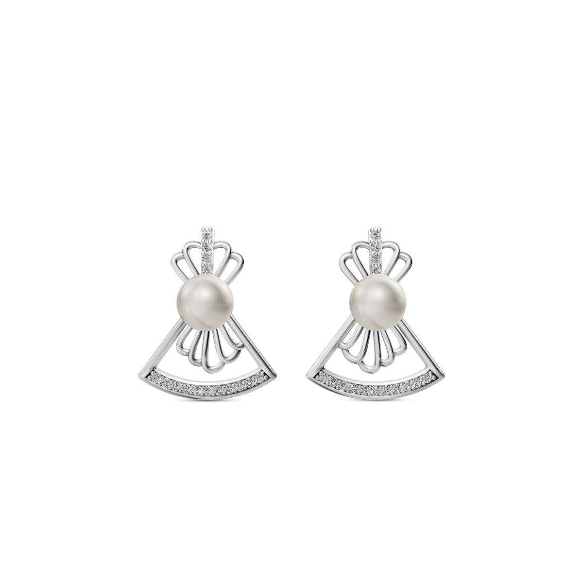 925 Silver Pearl Stud Earrings for Women Lightweight & Elegant