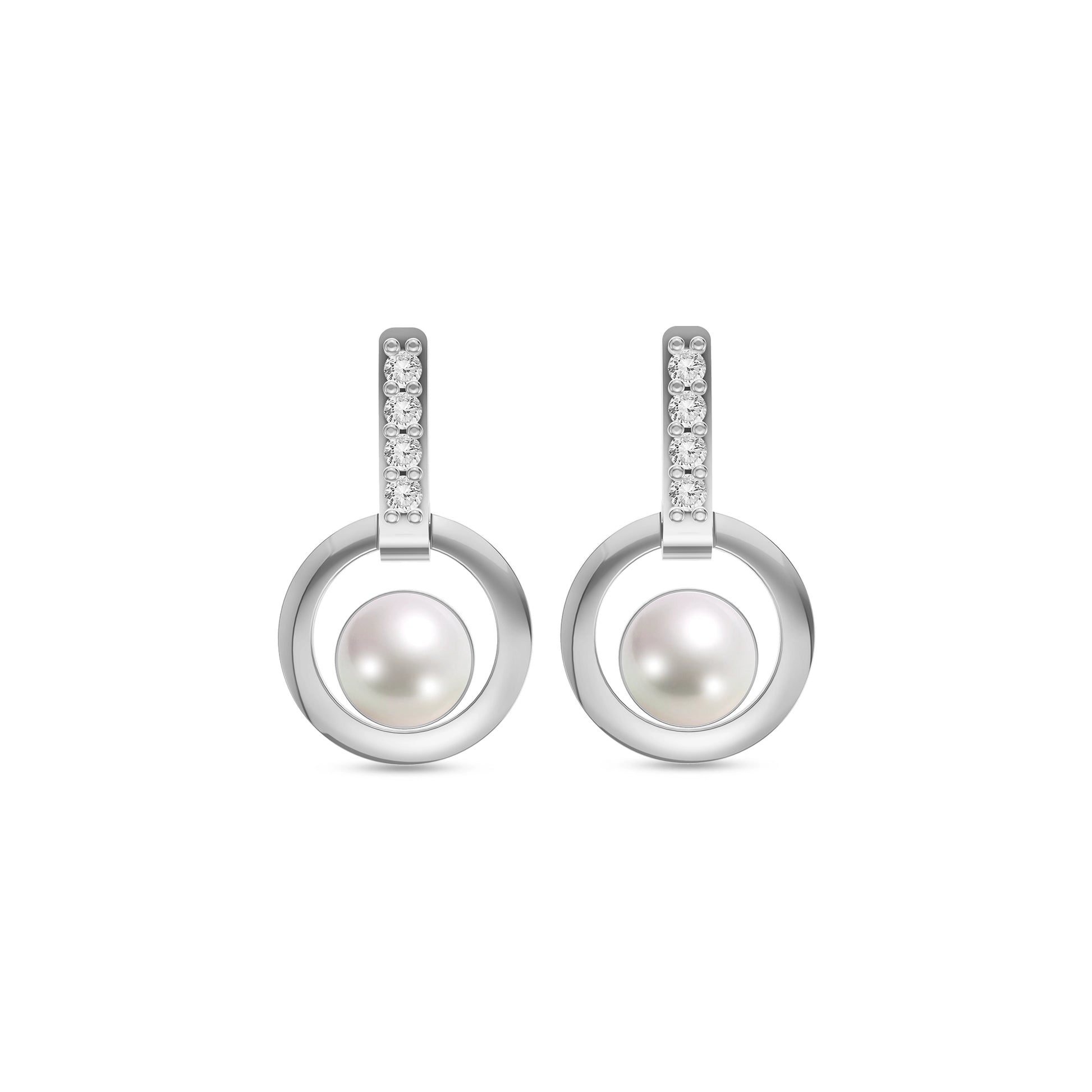 Orion Loop pearl 92.5 silver earrings