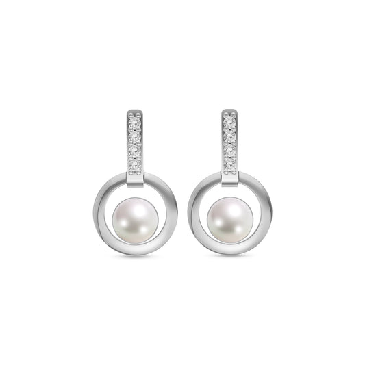 Orion Loop pearl 92.5 silver earrings