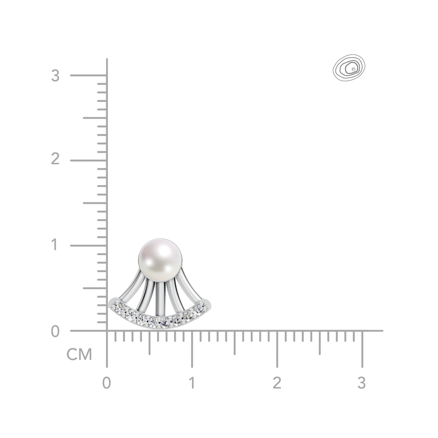 Arc pearl silver earrings elegant detailed view