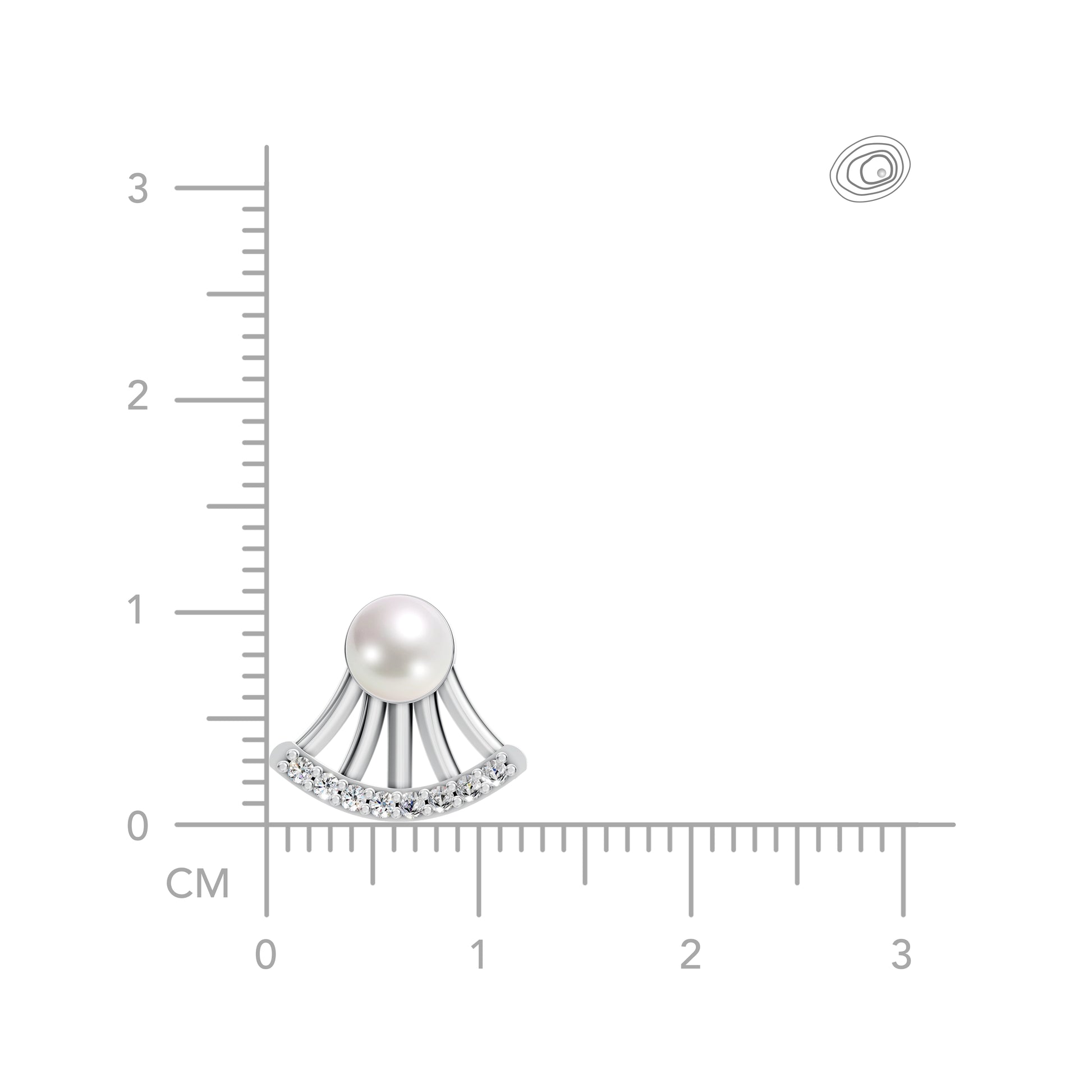 Arc pearl silver earrings elegant detailed view
