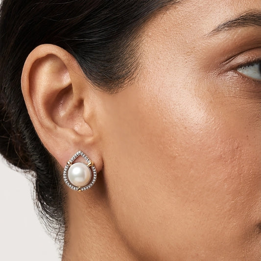 Dainty pearl earrings in sterling silver by 925 jewelery
