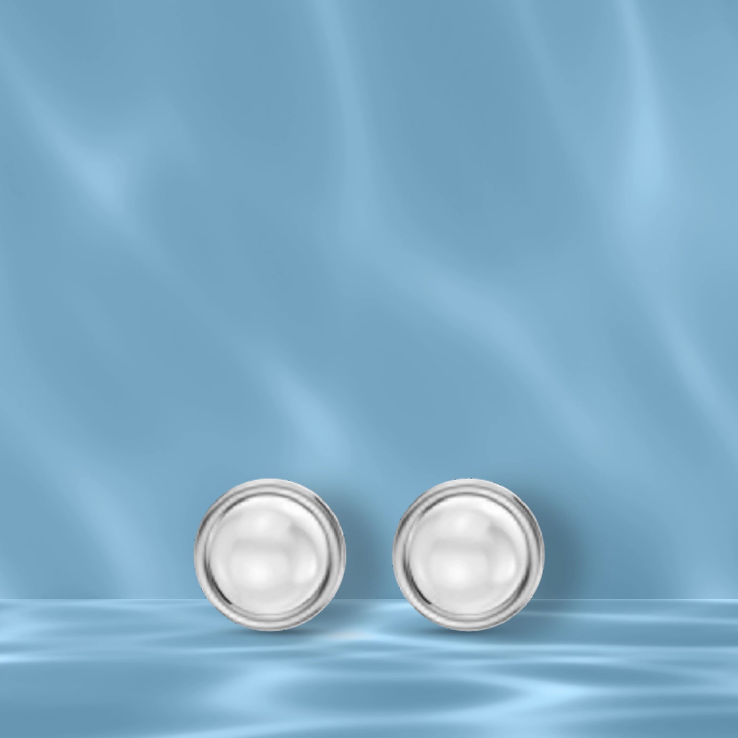 Orra pearl solitaire stud earrings side angle