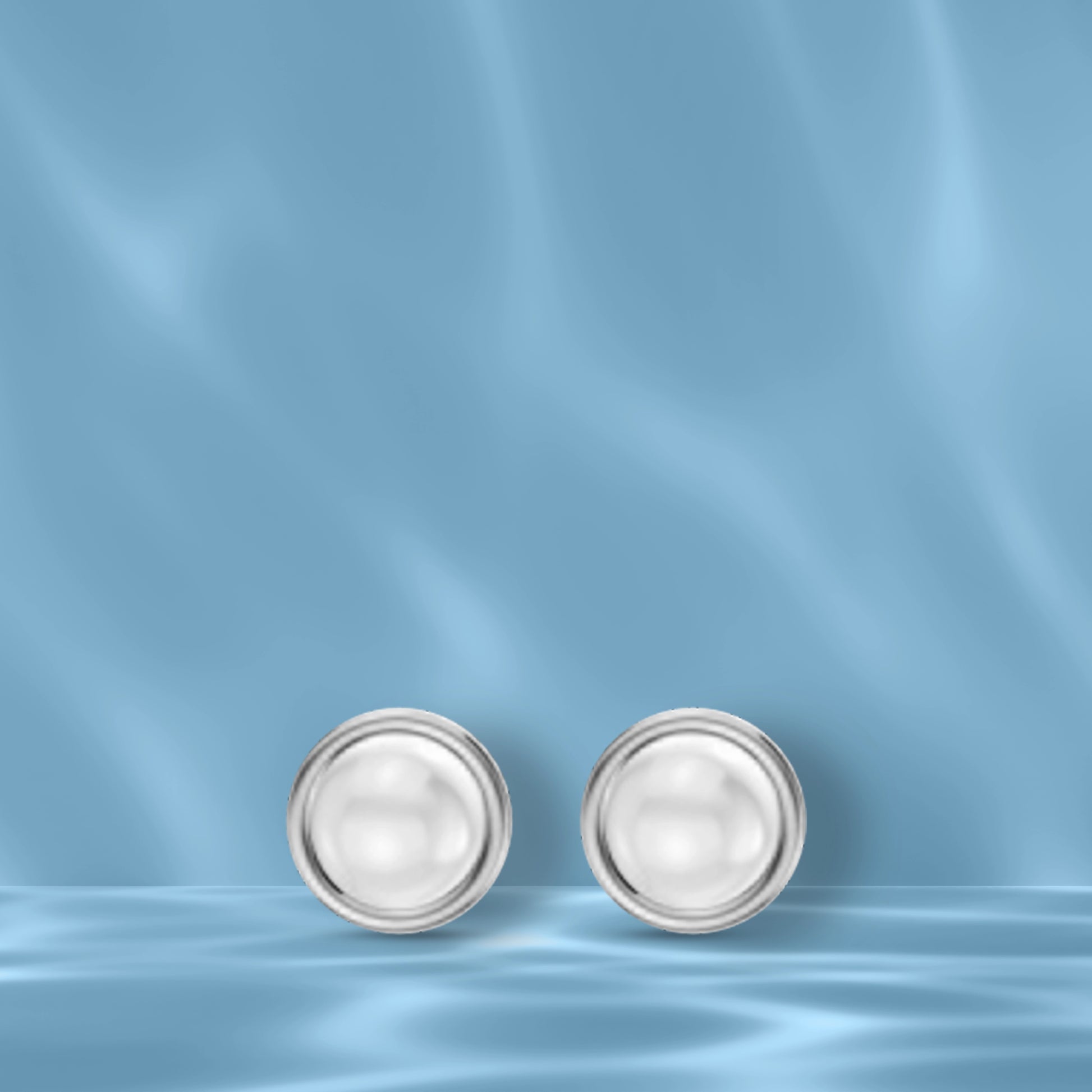 Orra pearl solitaire stud earrings side angle