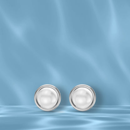 Orra pearl solitaire stud earrings side angle