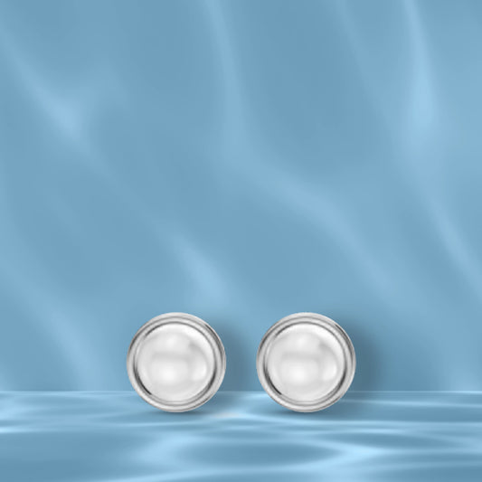 Orra pearl solitaire stud earrings side angle