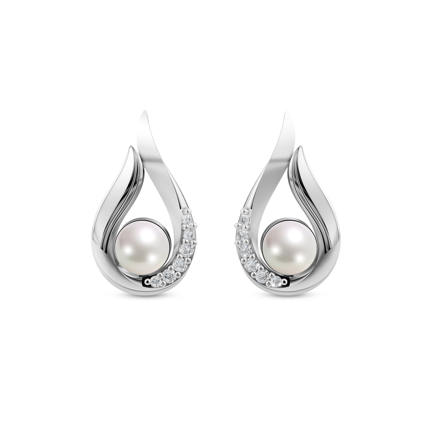 Classic Grace Pearl & 92.5 Silver Stud Earrings