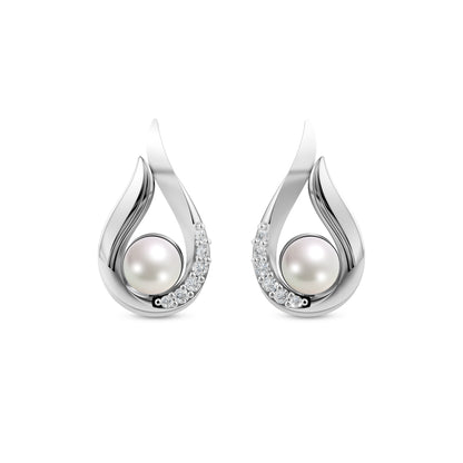Classic Grace Pearl & 92.5 Silver Stud Earrings