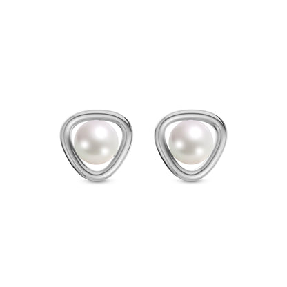 Minimalist Pearl & 92.5 Silver Earrings