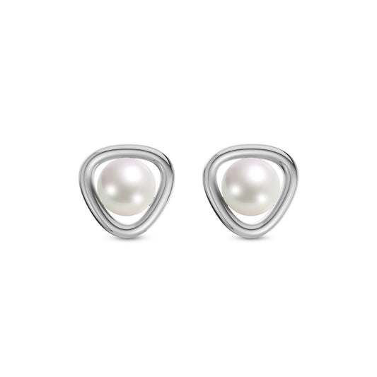Minimalist Pearl & 92.5 Silver Earrings