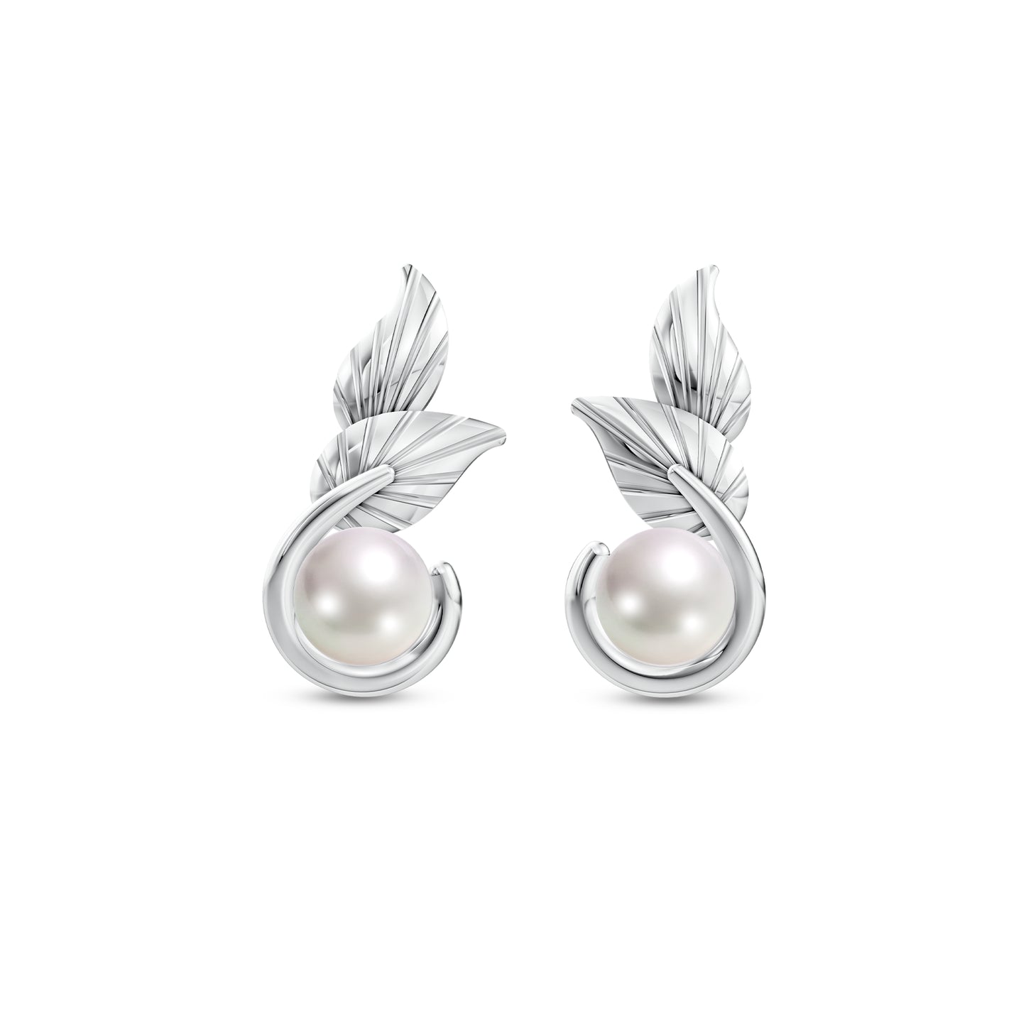 Elara Pearl & 92.5 Silver Studs Earrings