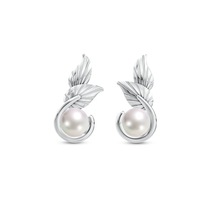 Elara Pearl & 92.5 Silver Studs Earrings