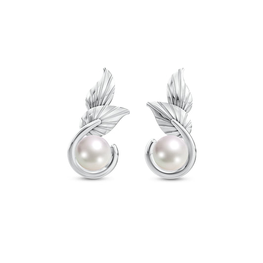 Elara Pearl & 92.5 Silver Studs Earrings