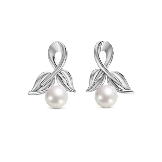 Lira Pearl & 92.5 Silver Studs Earrings