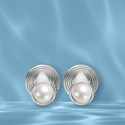 Aureli Pearl & 92.5 Silver Studs Earrings