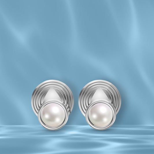 Aureli Pearl & 92.5 Silver Studs Earrings