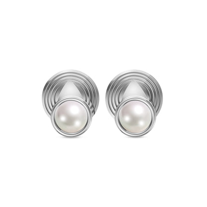 Aureli Pearl & 92.5 Silver Studs Earrings