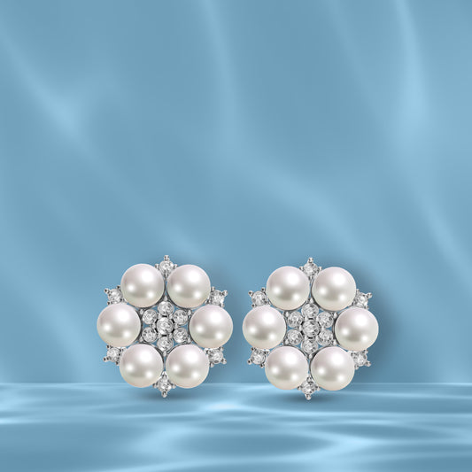 Timeless Pearl Kudi & 92.5 Silver Stud Earrings