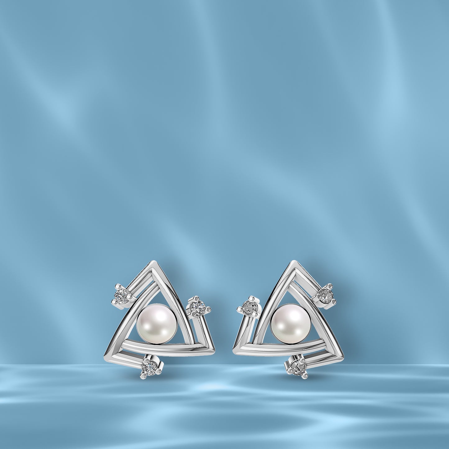 Structure Pearl & 92.5 Silver Earrings