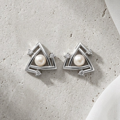 Structure pearl earrings stylish modern craftsmanship
