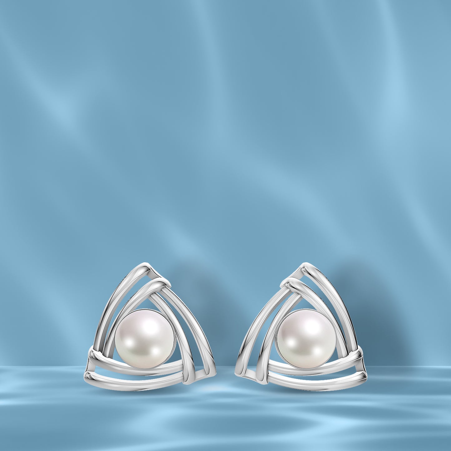 Prism Pearl & 92.5 Silver Studs Earrings