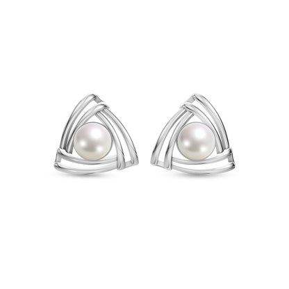 Prism Pearl & 92.5 Silver Studs Earrings