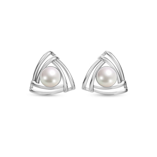 Prism Pearl & 92.5 Silver Studs Earrings
