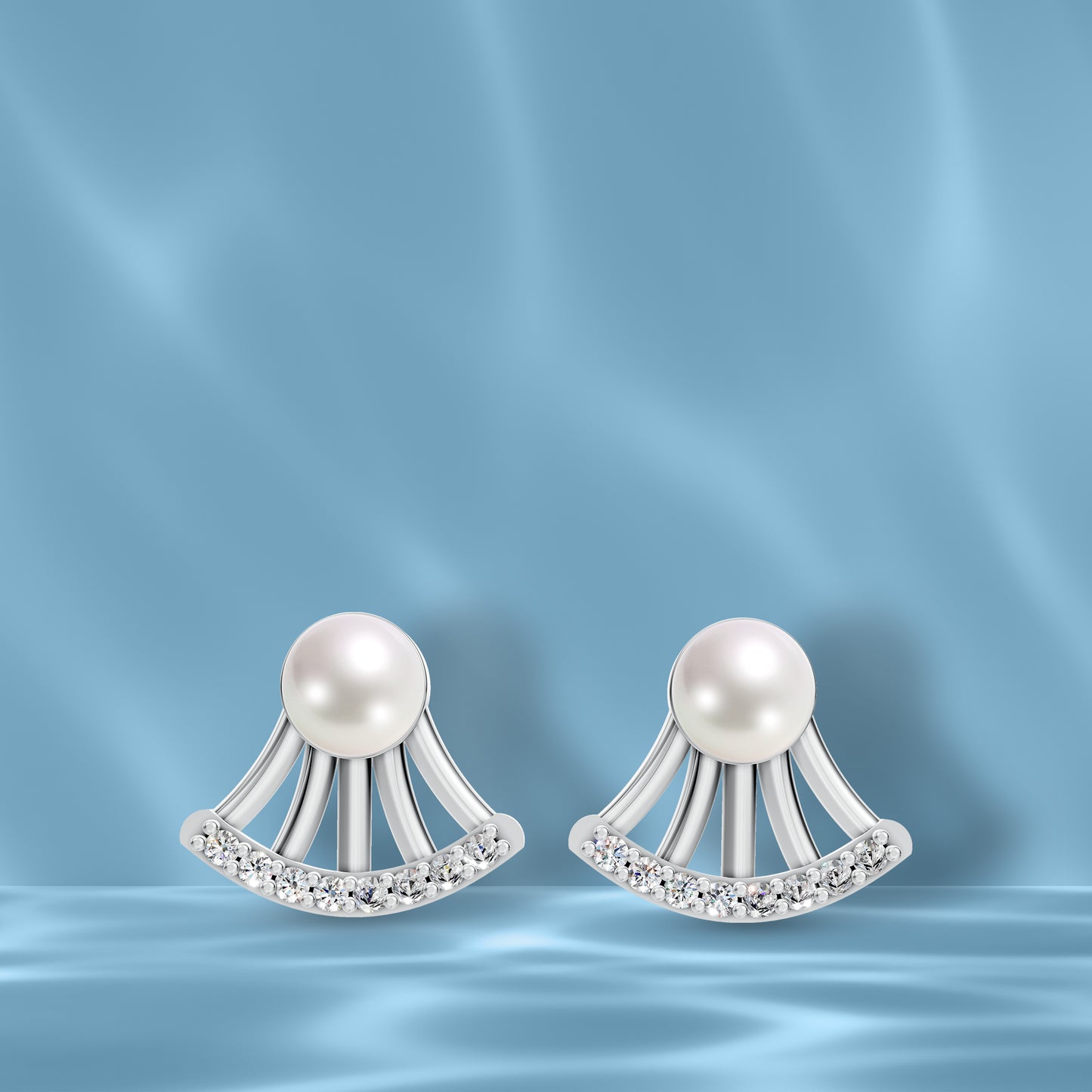 Arc Pearl & 92.5 Silver Earrings