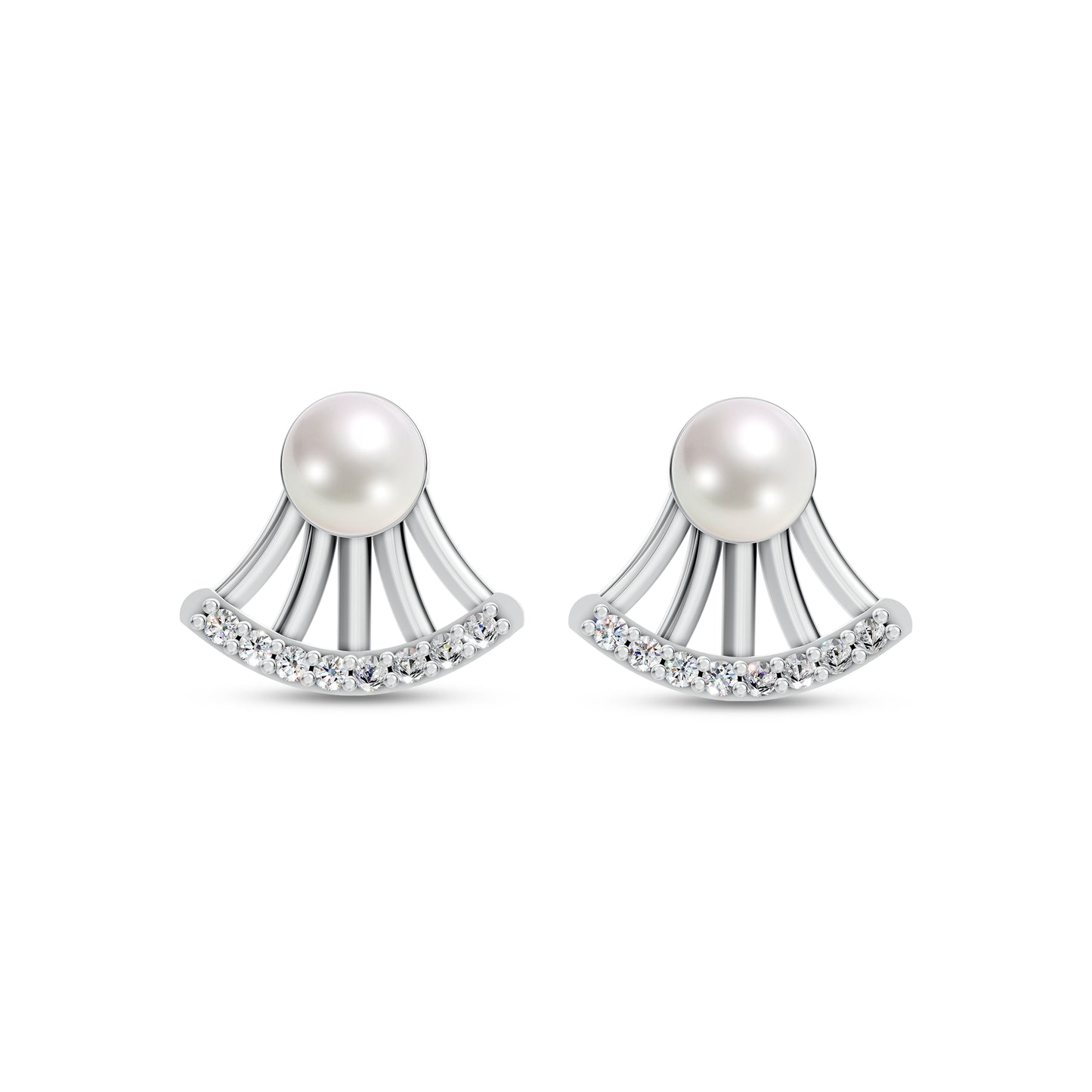Arc Pearl & 92.5 Silver Earrings