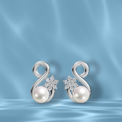 Infinity Pearl & 92.5 Silver Earrings