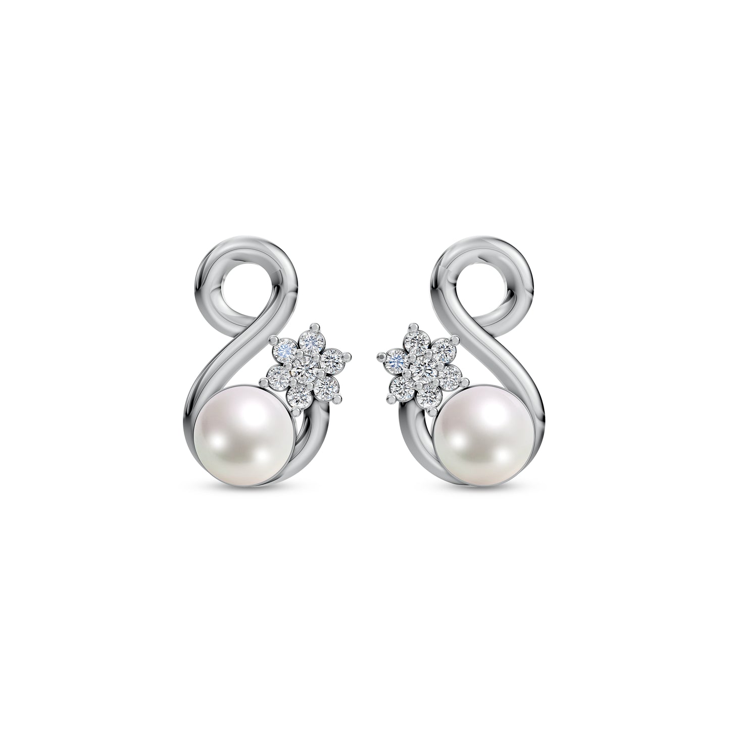 Infinity Pearl & 92.5 Silver Earrings