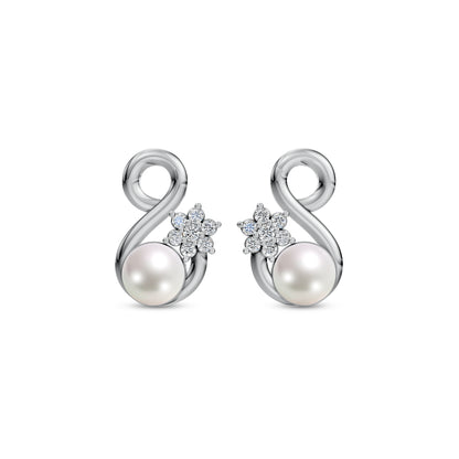 Infinity Pearl & 92.5 Silver Earrings