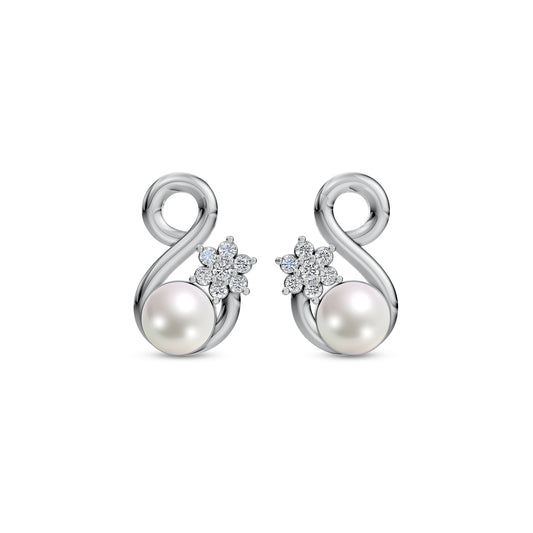 Infinity Pearl & 92.5 Silver Earrings