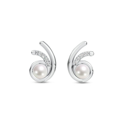 Orbit Pearl & 92.5 Silver Stud Earrings