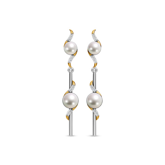 Aria 92.5 Silver & Freshwater Pearl Dual-Tone Earrings