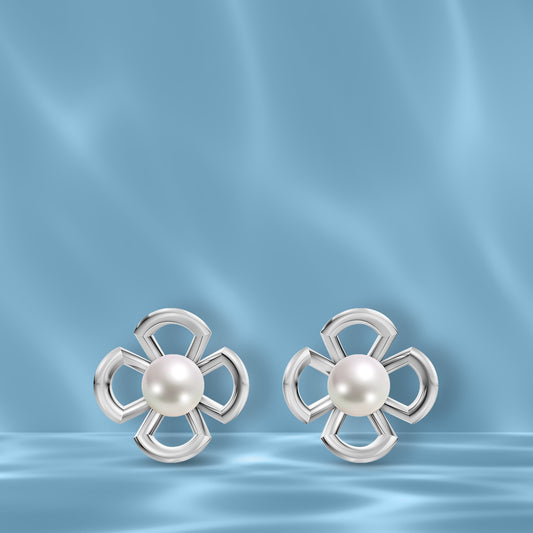 Everyday Pearls & 92.5 Silver Earrings