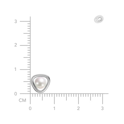 Minimalist pearl 92.5 silver earrings