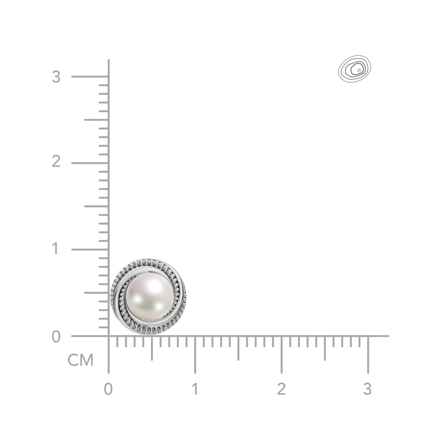Ripple Circle pearl 92.5 silver stud earrings