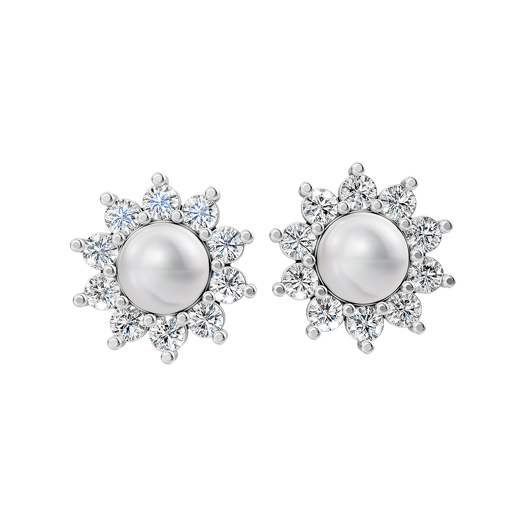 Embrace Pearl & 92.5 Silver Stud Earrings