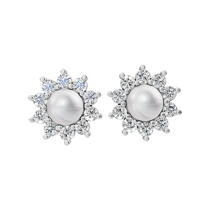 Embrace Pearl & 92.5 Silver Stud Earrings
