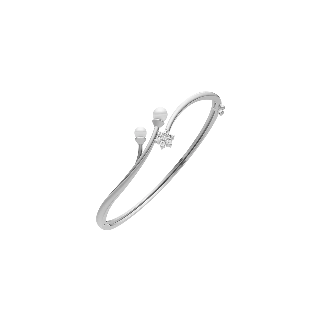 Duelle Freshwater Pearl & 92.5 Silver Kada/Bracelet