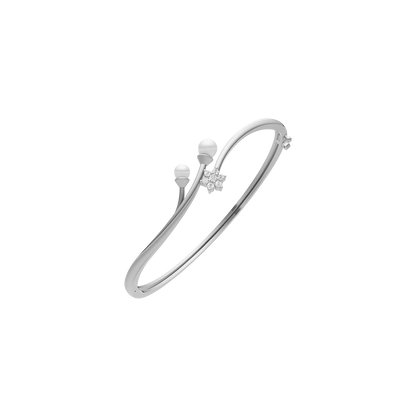 Duelle Freshwater Pearl & 92.5 Silver Kada/Bracelet