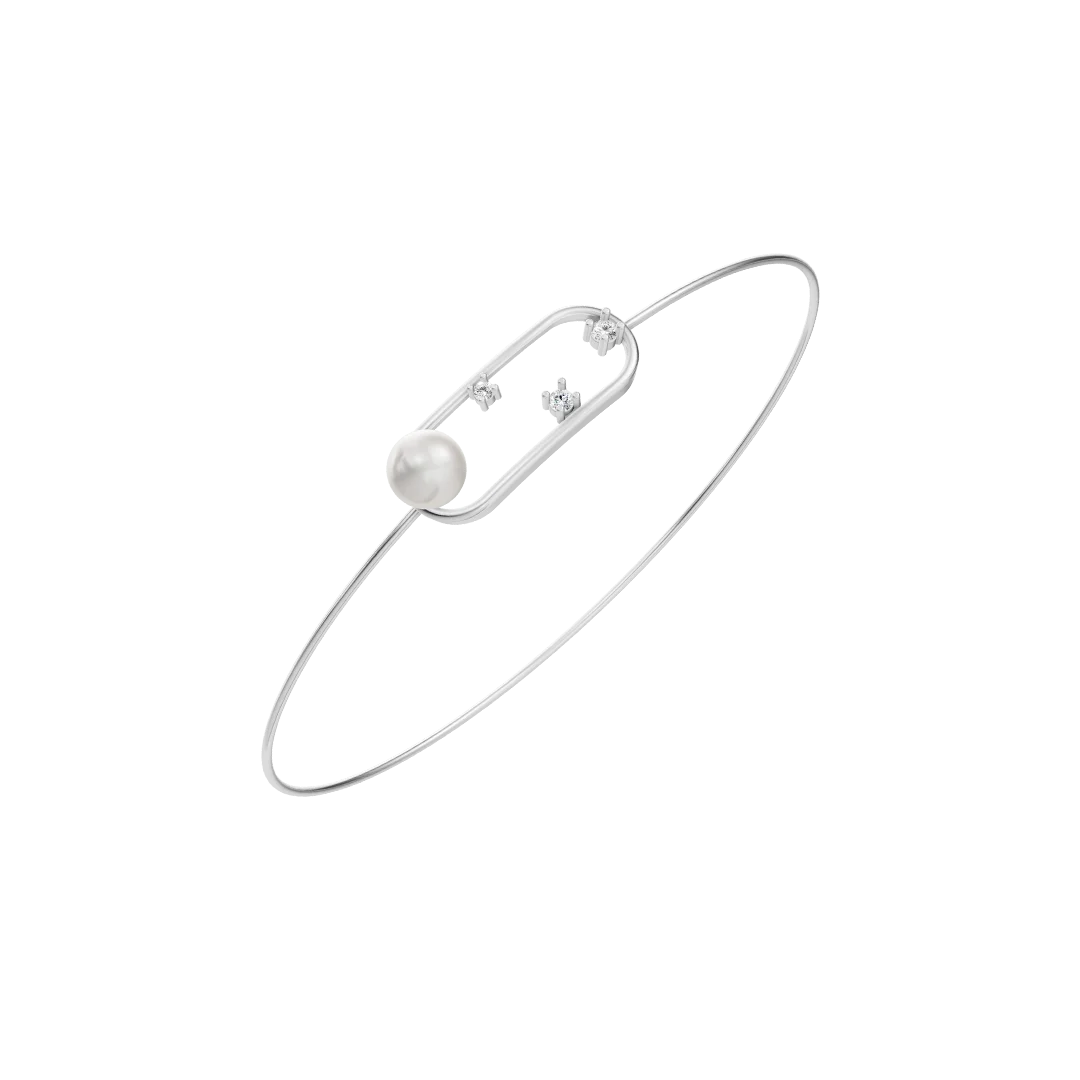 Grace lock Pearl & 92.5 Silver Kada/Bracelet