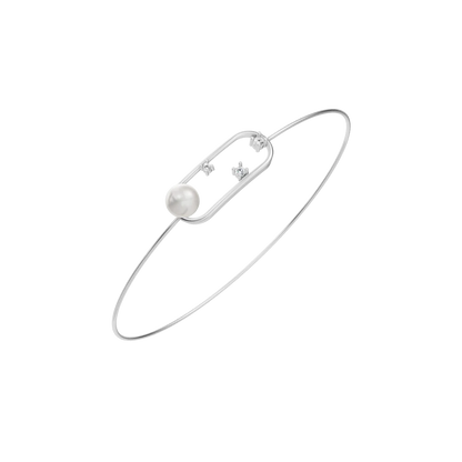 Grace lock Pearl & 92.5 Silver Kada/Bracelet