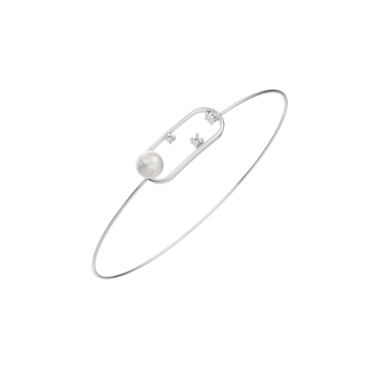 Grace lock Pearl & 92.5 Silver Kada/Bracelet